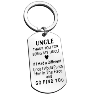 Uncle Keychain Gifts Thank You for Being My Uncle Keychain Father’s Day Birthday Christmas Gifts Uncle Gifts from Niece Nephew