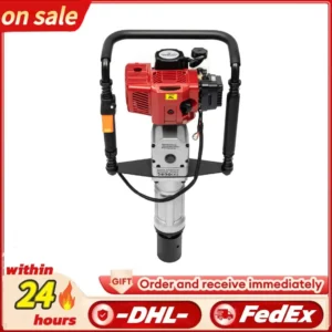 52cc Pile Driver 1900W Gasoline Two-stroke Post Driver Petrol Garden Fencing Tool Machine 55-70mm Sleeve