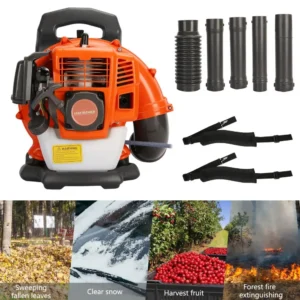 Backpack Leaf Blowers Gas Powered Backpack Blower Gas Blower Air-Cooled Lawn Blower Gasoline Powered Garden Yard Tool