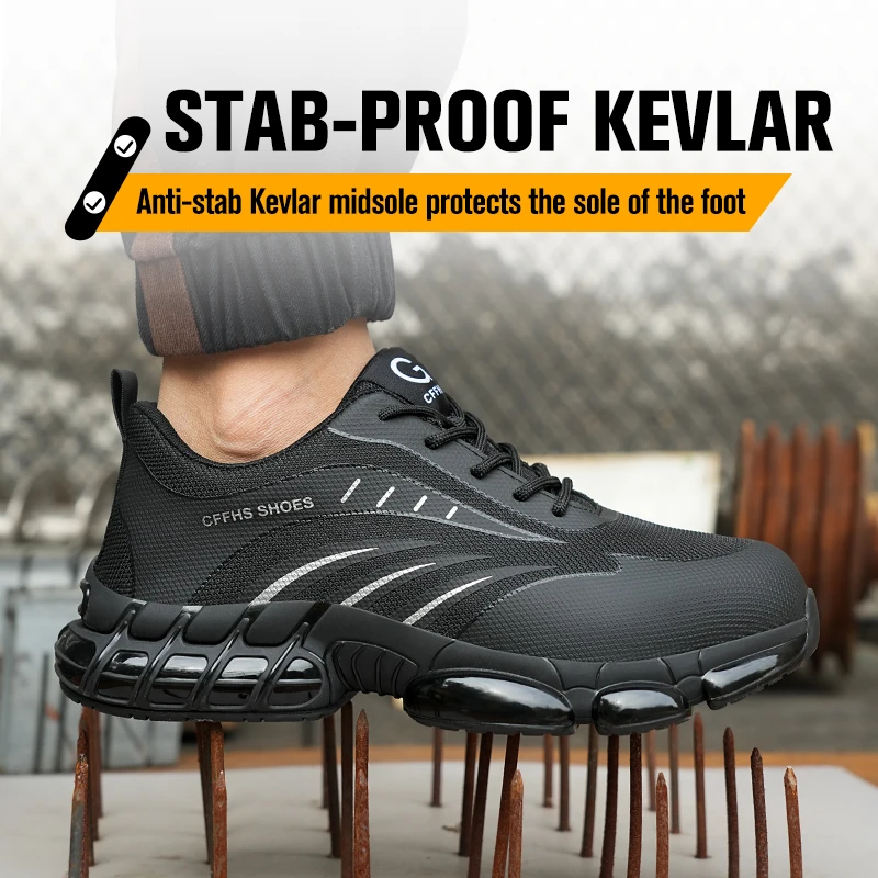 Breathable, lightweight and comfortable anti-smash and anti-puncture safety shoes - Image 2