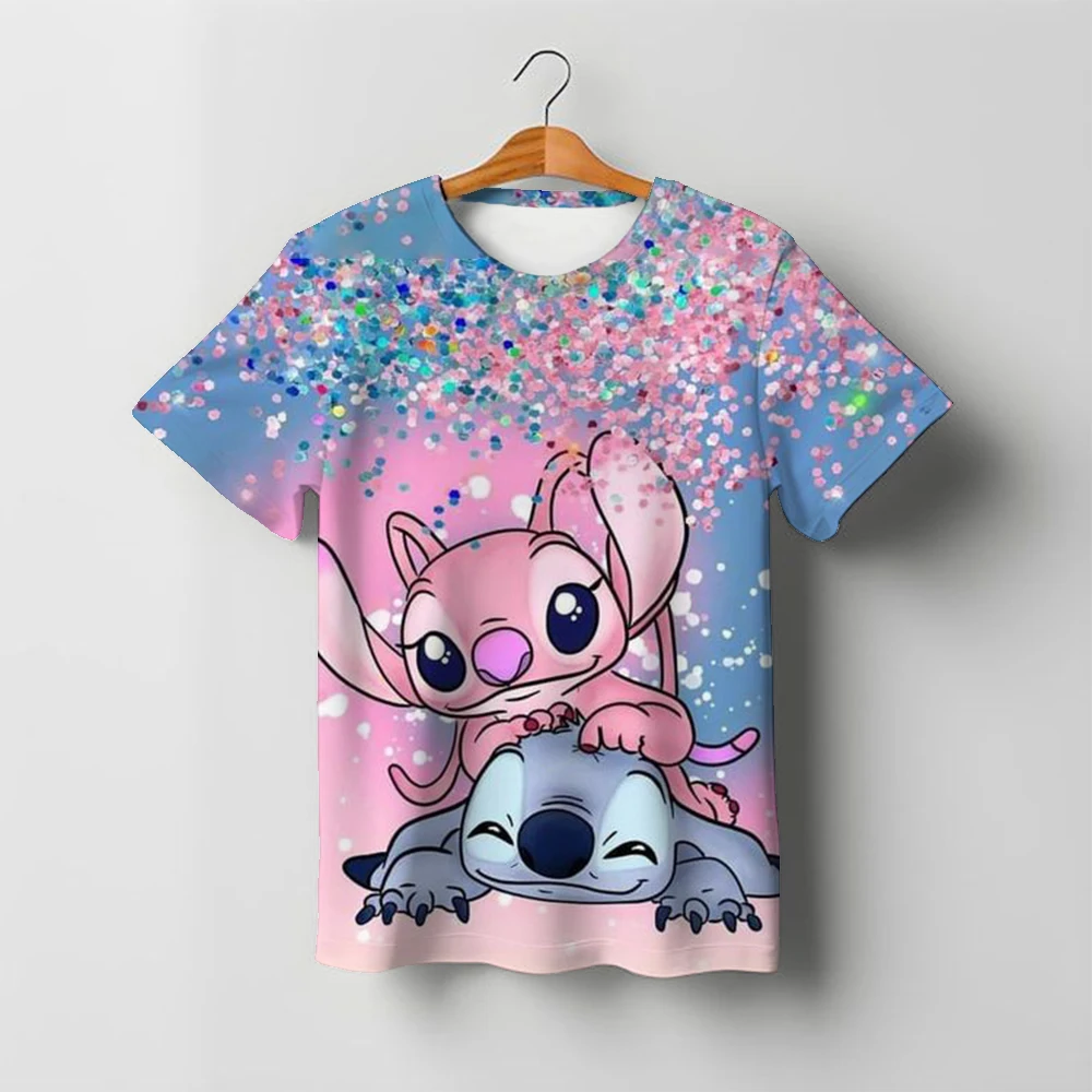 Kawaii Children's Stitch T-shirt Boys cartoon short sleeved kids girls casual T shirts clothing Baby top quick drying clothes