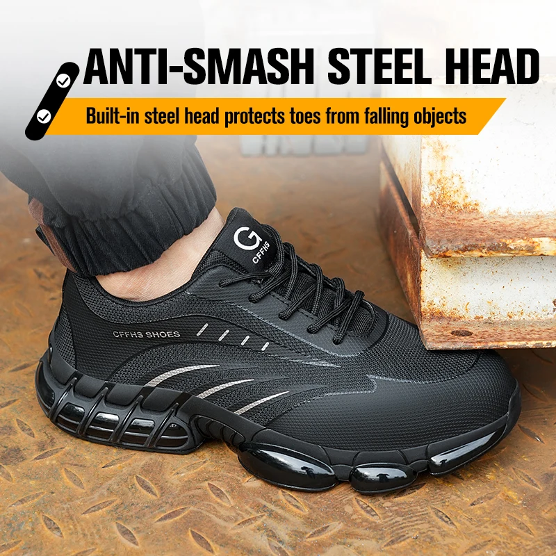 Breathable, lightweight and comfortable anti-smash and anti-puncture safety shoes - Image 3