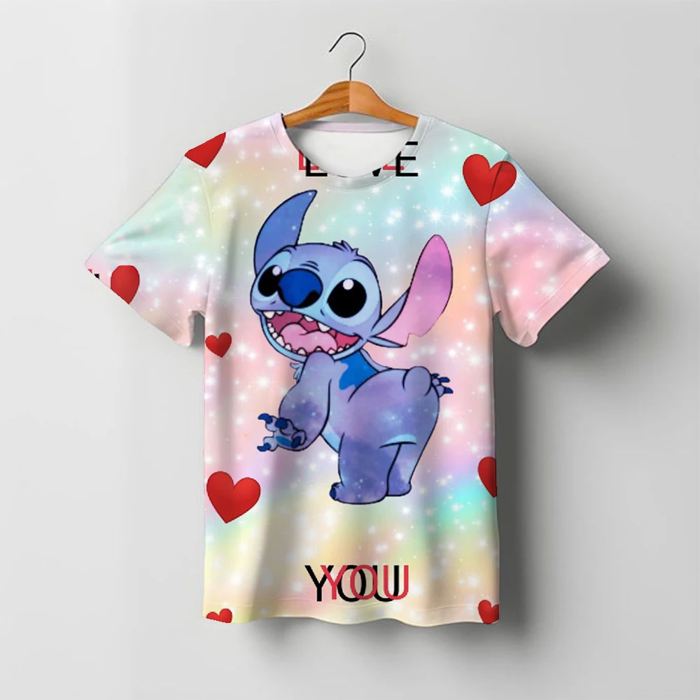 Kawaii Children's Stitch T-shirt Boys cartoon short sleeved kids girls casual T shirts clothing Baby top quick drying clothes - Image 2