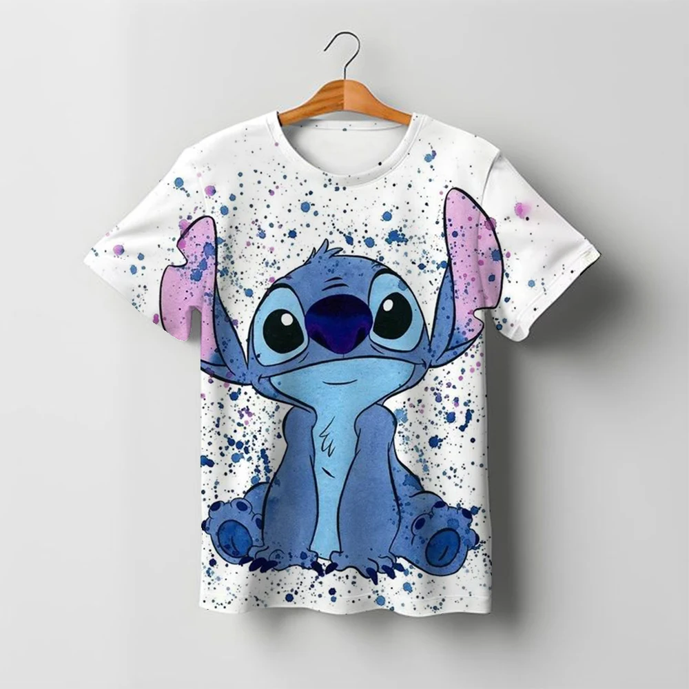 Kawaii Children's Stitch T-shirt Boys cartoon short sleeved kids girls casual T shirts clothing Baby top quick drying clothes - Image 3