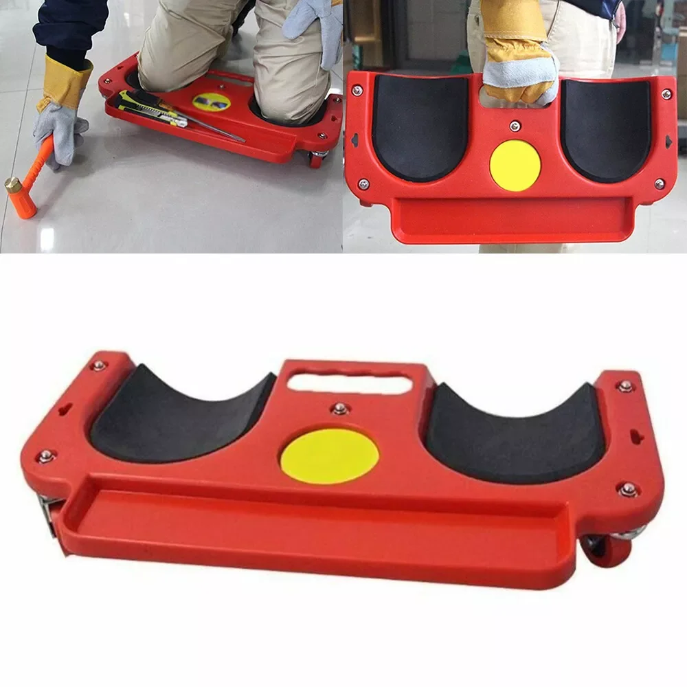 Rolling Knee Pads Platform, W/ Wheeled Workers' Wheels Knee Pad, Floor Tiles Tools, with 5 Wheels, for Construction Home Use