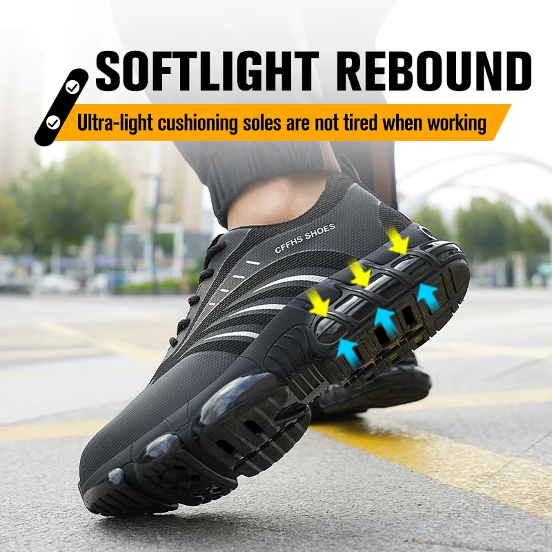 Breathable, lightweight and comfortable anti-smash and anti-puncture safety shoes - Image 5